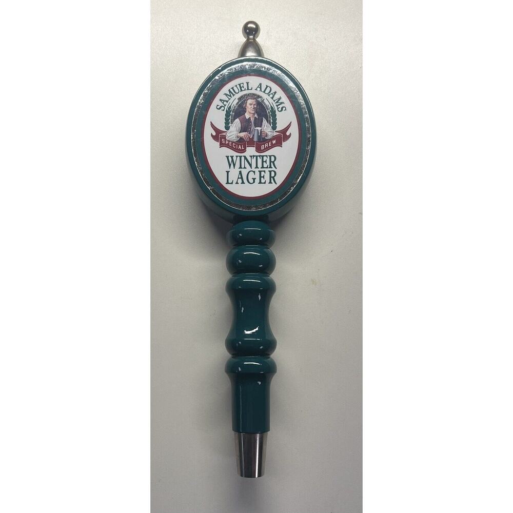 Vintage Samuel Adams Winter Lager Special Brew teal‎ 11.25" wood Beer Tap Handle